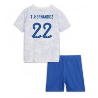 Echipament fotbal Franţa Theo Hernandez #22 Tricou Deplasare Mondial 2022 pentru copii maneca scurta (+ Pantaloni scurti)